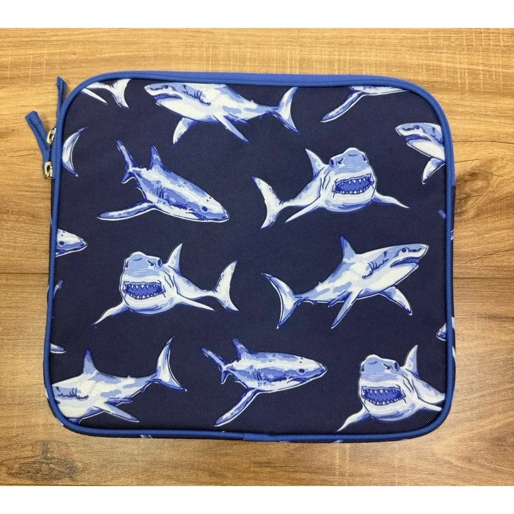 pottery barn kids Shark‎ zipper pouch Ipad Tablet L 10.5in x W 9.5in